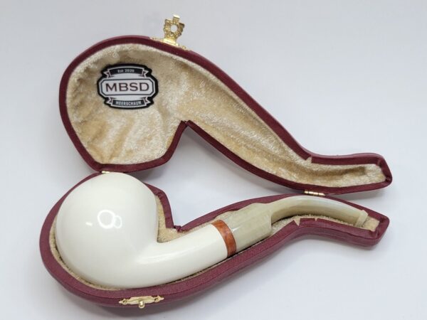 MBSD Meerschaum Deluxe Bent Apple Block Meerschaum Tobacco Pipe, 9mm Filter [SOLD OUT] - Image 5