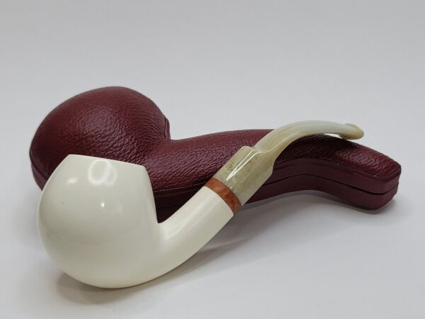 MBSD Meerschaum Deluxe Bent Apple Block Meerschaum Tobacco Pipe, 9mm Filter [SOLD OUT] - Image 9