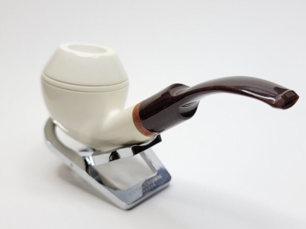 MBSD Meerschaum Deluxe Bent Rhodesian Block Meerschaum Tobacco Pipe, 9mm Filter [SOLD OUT] - Image 12