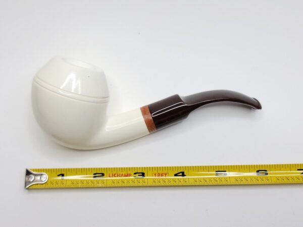 MBSD Meerschaum Deluxe Bent Rhodesian Block Meerschaum Tobacco Pipe, 9mm Filter [SOLD OUT] - Image 14