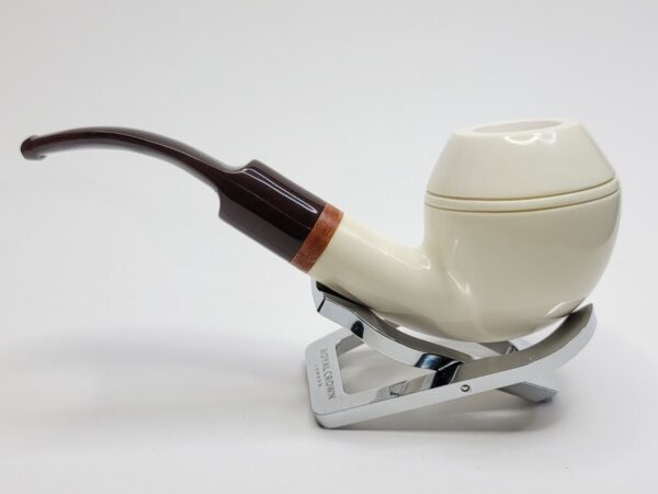 MBSD Meerschaum Deluxe Bent Rhodesian Block Meerschaum Tobacco Pipe, 9mm Filter [SOLD OUT] - Image 6