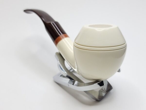 MBSD Meerschaum Deluxe Bent Rhodesian Block Meerschaum Tobacco Pipe, 9mm Filter [SOLD OUT] - Image 7
