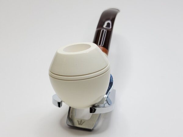 MBSD Meerschaum Deluxe Bent Rhodesian Block Meerschaum Tobacco Pipe, 9mm Filter [SOLD OUT] - Image 8
