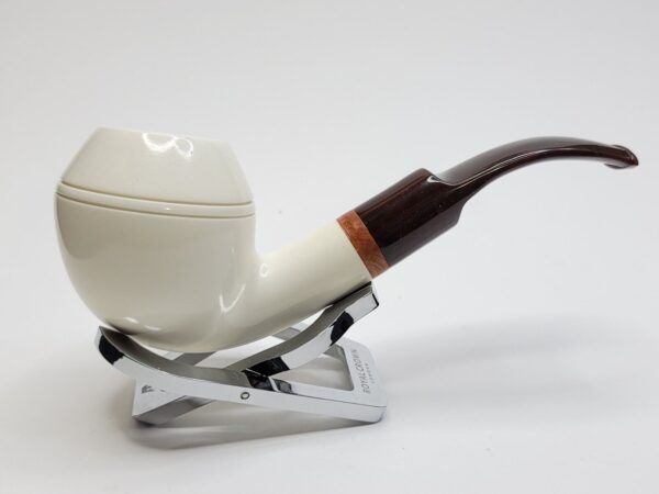 MBSD Meerschaum Deluxe Bent Rhodesian Block Meerschaum Tobacco Pipe, 9mm Filter [SOLD OUT] - Image 9