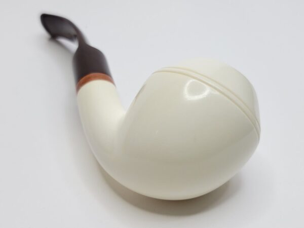 MBSD Meerschaum Deluxe Bent Rhodesian Block Meerschaum Tobacco Pipe, 9mm Filter [SOLD OUT] - Image 10