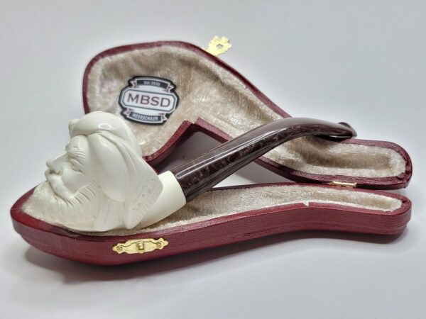 MBSD Meerschaum Figural Block Meerschaum Tobacco Smoking Pipe, Case [SOLD OUT] - Image 5