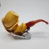 MBSD Meerschaum Masters Sadik Yanik Block Meerschaum Floral Tobacco Pipe, 9mm [SOLD OUT] - Image 7
