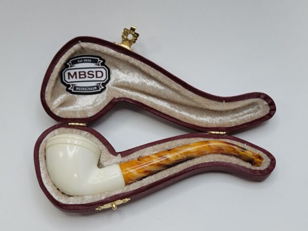 MBSD Meerschaum Small Bent Calabash Block Meerschaum Tobacco Pipe, Fitted Case [SOLD OUT] - Image 7