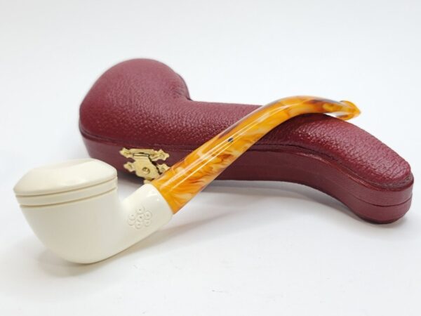 MBSD Meerschaum Small Bent Calabash Block Meerschaum Tobacco Pipe, Fitted Case [SOLD OUT] - Image 8