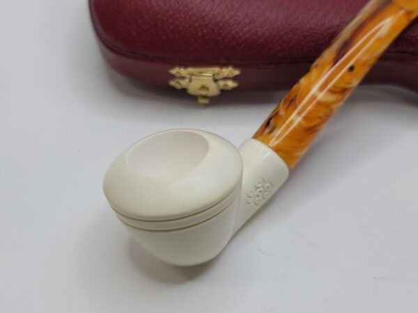 MBSD Meerschaum Small Bent Calabash Block Meerschaum Tobacco Pipe, Fitted Case [SOLD OUT] - Image 9