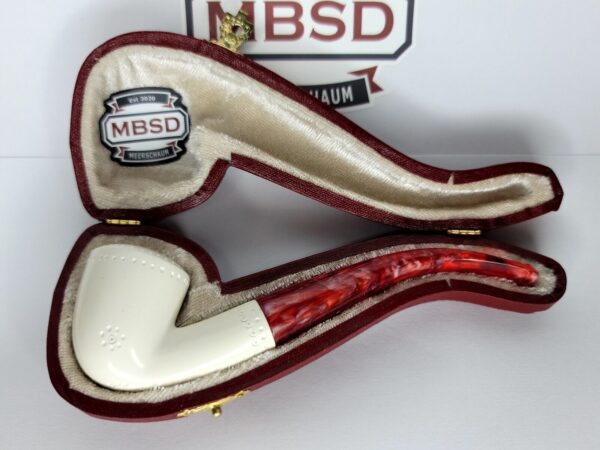 New Hand Carved Block Meerschaum Pipe w/ Fitted Case 5.5" Unique, Smoking Pipe [SOLD OUT] - Image 3