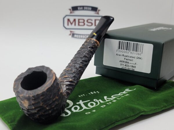 Peterson Aran Rusticated 264 Fishtail Canadian Briar Tobacco Smoking Pipe [SOLD OUT]