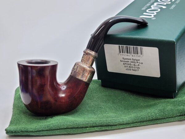 Peterson System Spigot 305 Smooth Bell Calabash Briar Tobacco Pipe, Silver, New [SOLD OUT] - Image 3
