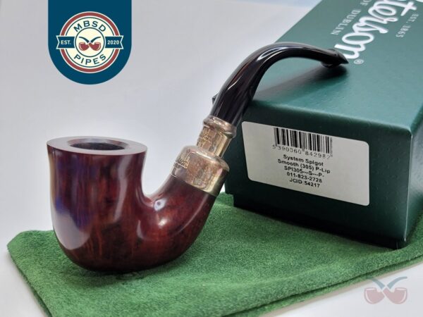 Peterson System Spigot 305 Smooth Bell Calabash Briar Tobacco Pipe, Silver, New [SOLD OUT]
