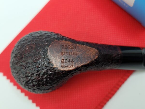 Rossi by Savinelli Sitting 8644 Rusticated Brandy Briar Tobacco Pipe, 6mm, Italy [SOLD OUT] - Image 3