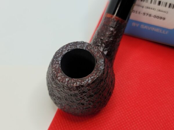 Rossi by Savinelli Sitting 8644 Rusticated Brandy Briar Tobacco Pipe, 6mm, Italy [SOLD OUT] - Image 5