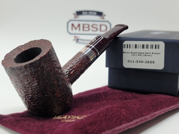 Savinelli Bacco Rusticated Dark Brown 311 KS Poker Briar Tobacco Pipe, 6mm [SOLD OUT]