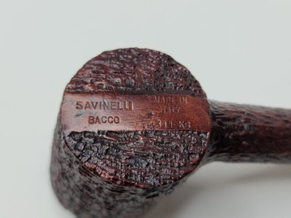 Savinelli Bacco Rusticated Dark Brown 311 KS Poker Briar Tobacco Pipe, 6mm [SOLD OUT] - Image 9