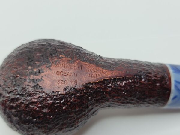 Savinelli Oceano Rusticated 320 KS Author Briar Tobacco Pipe, 6mm Filter [SOLD OUT] - Image 10