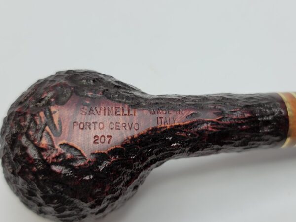 Savinelli Porto Cervo 207 Rusticated Straight Apple Briar Tobacco Pipe, 6mm - Image 12