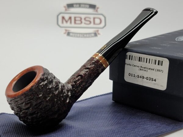 Savinelli Porto Cervo 207 Rusticated Straight Apple Briar Tobacco Pipe, 6mm - Image 3