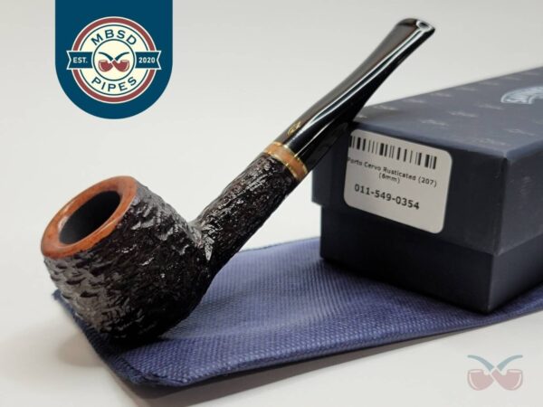 Savinelli Porto Cervo 207 Rusticated Straight Apple Briar Tobacco Pipe, 6mm