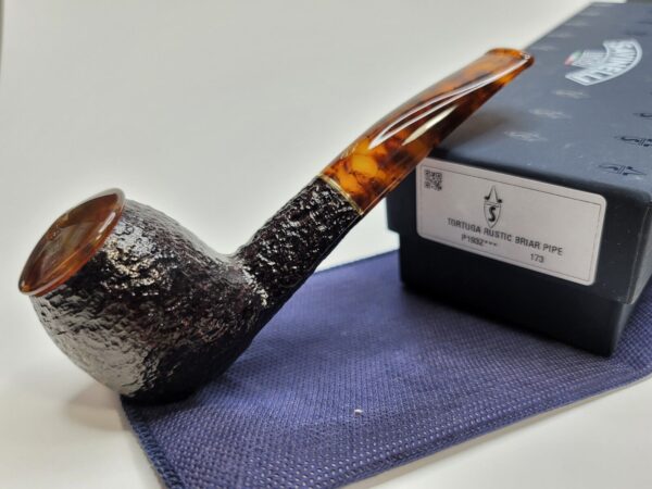Savinelli Tortuga 173 Apple Bulldog Hybrid Rusticated Briar Tobacco Pipe, 6mm [SOLD OUT] - Image 3