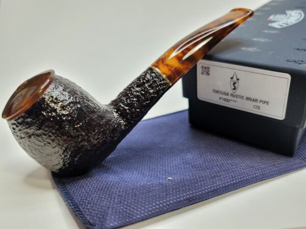 Savinelli Tortuga 173 Apple Bulldog Hybrid Rusticated Briar Tobacco Pipe, 6mm [SOLD OUT] - Image 4