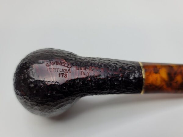 Savinelli Tortuga 173 Apple Bulldog Hybrid Rusticated Briar Tobacco Pipe, 6mm [SOLD OUT] - Image 5