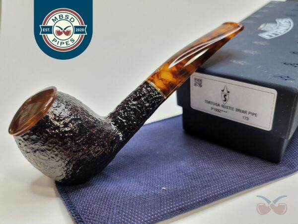 Savinelli Tortuga 173 Apple Bulldog Hybrid Rusticated Briar Tobacco Pipe, 6mm [SOLD OUT]