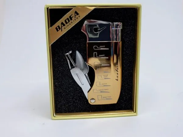 Soft Flame Refillable Butane Gas Cigarette Tobacco Pipe Lighter, Pipe Tools Gold [SOLD OUT]