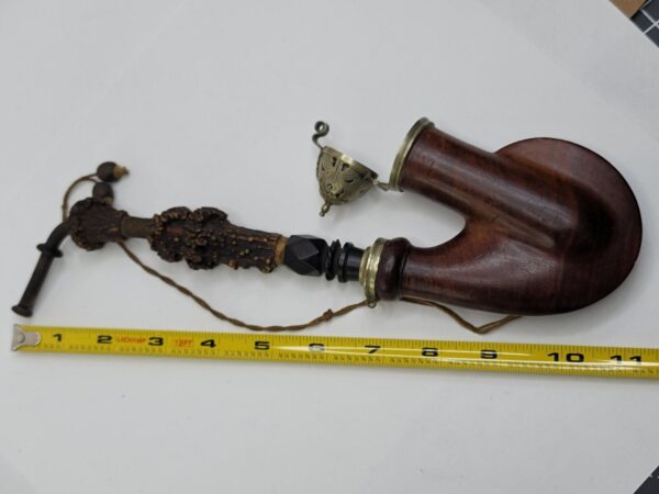 Antique German Ulmer Wooden Tobacco Smoking Pipe With Stem, Hallmark Silver [SOLD OUT] - Image 13