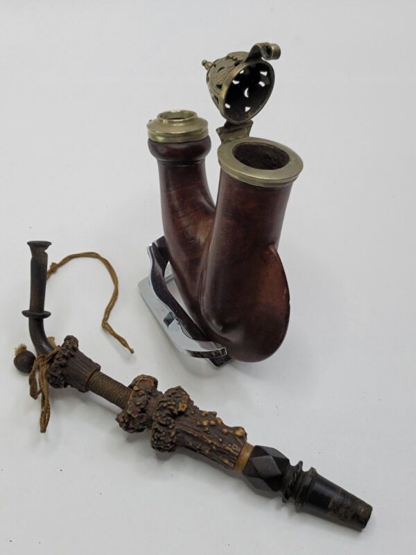 Antique German Ulmer Wooden Tobacco Smoking Pipe With Stem, Hallmark Silver [SOLD OUT] - Image 9