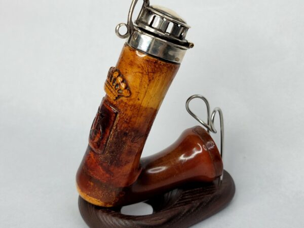Beautifully Colored Meerschaum Tobacco Pipe Bowl, Rare, Silver Mount - Image 5