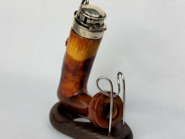 Beautifully Colored Meerschaum Tobacco Pipe Bowl, Rare, Silver Mount - Image 6