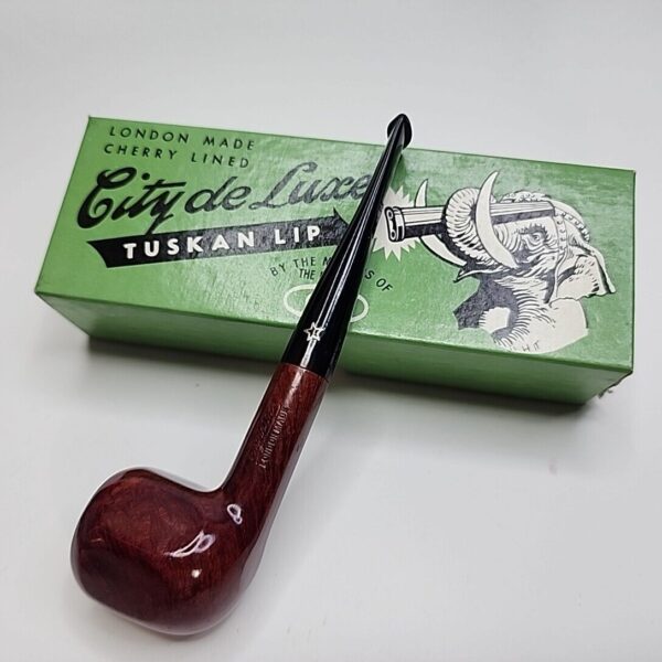 City De Luxe 6 Panel 676 Smooth Briar Tobacco Pipe, Unsmoked, Box [SOLD OUT]