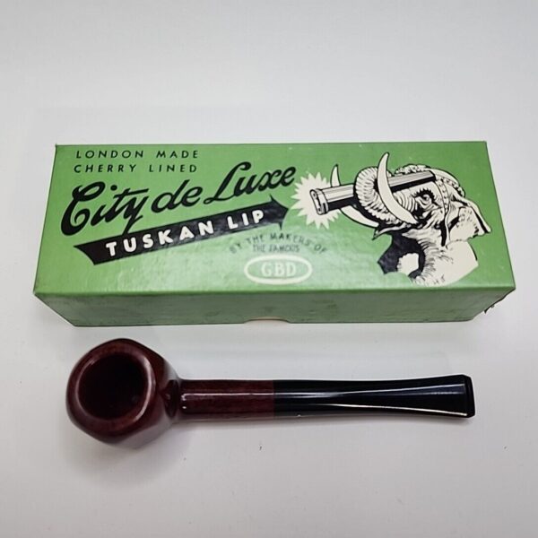 City De Luxe 6 Panel 676 Smooth Briar Tobacco Pipe, Unsmoked, Box [SOLD OUT] - Image 9
