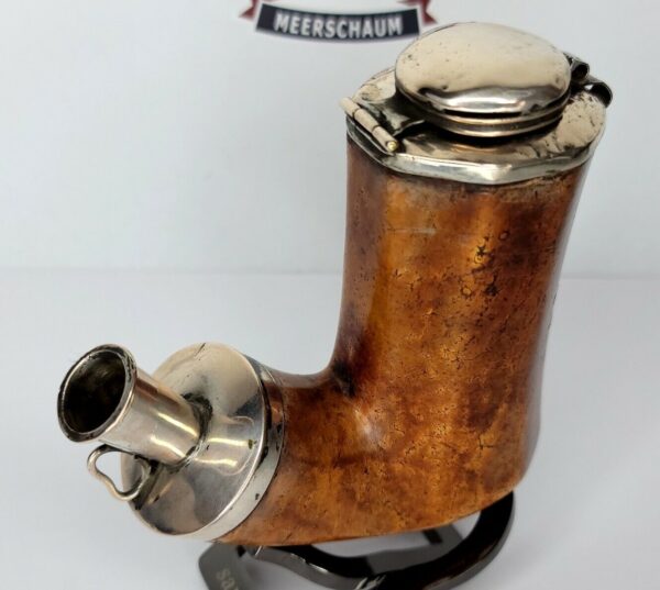 Early 1800s Antique Meerschaum Tobacco Pipe Bowl, Double Mounted Silver Kalmasch [SOLD OUT] - Image 3