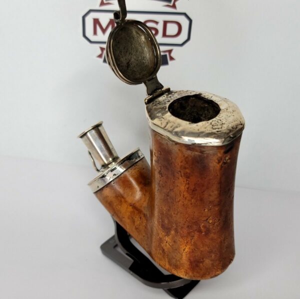 Early 1800s Antique Meerschaum Tobacco Pipe Bowl, Double Mounted Silver Kalmasch [SOLD OUT] - Image 5