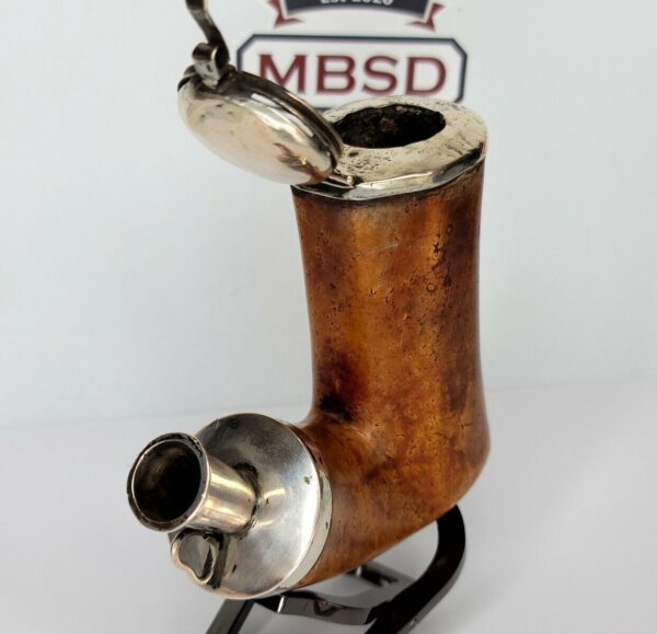 Early 1800s Antique Meerschaum Tobacco Pipe Bowl, Double Mounted Silver Kalmasch [SOLD OUT] - Image 6
