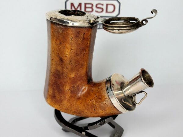 Early 1800s Antique Meerschaum Tobacco Pipe Bowl, Double Mounted Silver Kalmasch [SOLD OUT] - Image 7