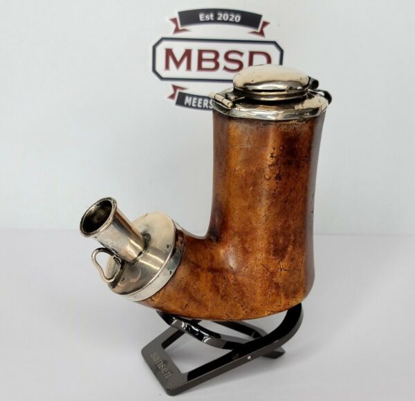 Early 1800s Antique Meerschaum Tobacco Pipe Bowl, Double Mounted Silver Kalmasch [SOLD OUT]
