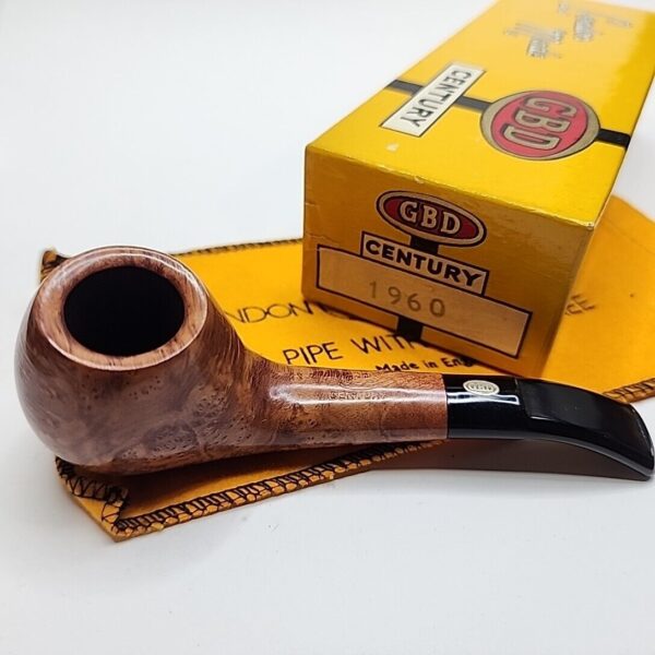 GBD Century 1960 Smooth Bent Brandy Briar Tobacco Pipe, Unsmoked, Box [SOLD OUT] - Image 3