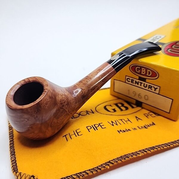 GBD Century 1960 Smooth Bent Brandy Briar Tobacco Pipe, Unsmoked, Box [SOLD OUT]