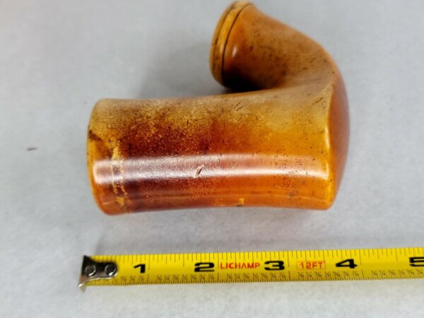 Large 1800s Antique Block African Meerschaum Tobacco Pipe, Cherry Wood Stem - Image 9