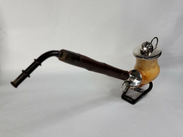 Large 1800s Ornate Antique Belgium Meerschaum Tobacco Pipe, w/ Cherry Wood Stem [SOLD OUT] - Image 3