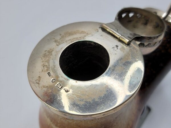 Large Antique Belgian Kalmasch Block Meerschaum Tobacco Pipe, Sterling Silver [SOLD OUT] - Image 7
