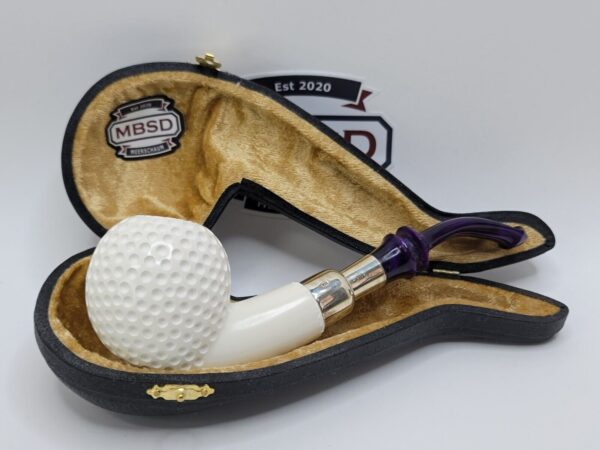 Large MBSD Meerschaum Block Meerschaum Golf Ball Spigot Tobacco Pipe, Case [SOLD OUT]