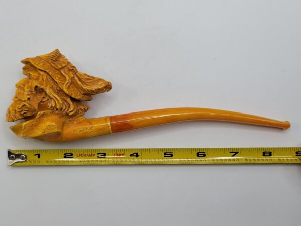 Large Sadik Yanik Block Meerschaum  Churchwarden Tobacco Smoking Pipe, Handmade [SOLD OUT] - Image 14
