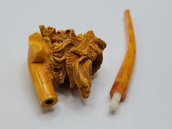 Large Sadik Yanik Block Meerschaum  Churchwarden Tobacco Smoking Pipe, Handmade [SOLD OUT] - Image 16